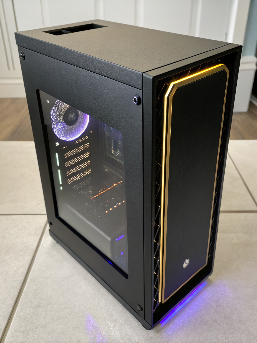 Stylized 3D CPU glowing with internal heat and orange embers